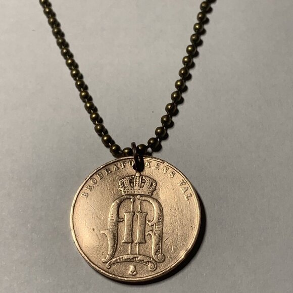 1899 Sweden 5 Öre Norway Coin Pendant Date. Real Antique Coin. Great Gift 🎁 - Picture 3 of 5